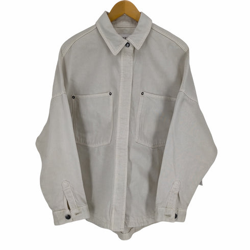 ザラ ZARA ホワイトデニムシャツ レディース import:L