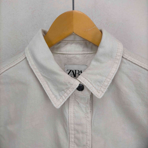 ザラ ZARA ホワイトデニムシャツ レディース import:L