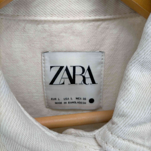 ザラ ZARA ホワイトデニムシャツ レディース import:L