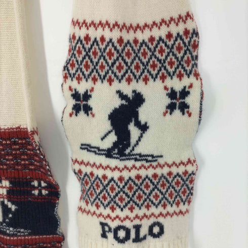 ポロラルフローレン POLO RALPH LAUREN ノルディック柄 スキー クロスカントリー ウール マフラー レディース