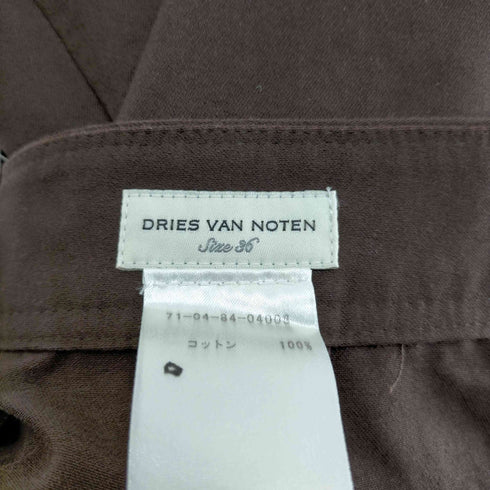 ドリスヴァンノッテン DRIES VAN NOTEN ベルトループレス 1タック ワイドストレート コットンパンツ レディース FR:36-38