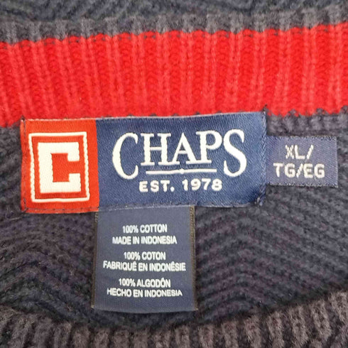 チャップス CHAPS エンブレム 刺繍 コットン プルオーバー ニット メンズ import:XL