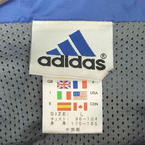 アディダス adidas 00S 銀タグ 裏地メッシュ パフォーマンス ロゴ 刺繍 3ストライプ ナイロン ジャケット メンズ import:L