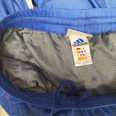 アディダス adidas 00S 銀タグ 裏地メッシュ パフォーマンス ロゴ 刺繍 サイドライン ナイロン パンツ メンズ L