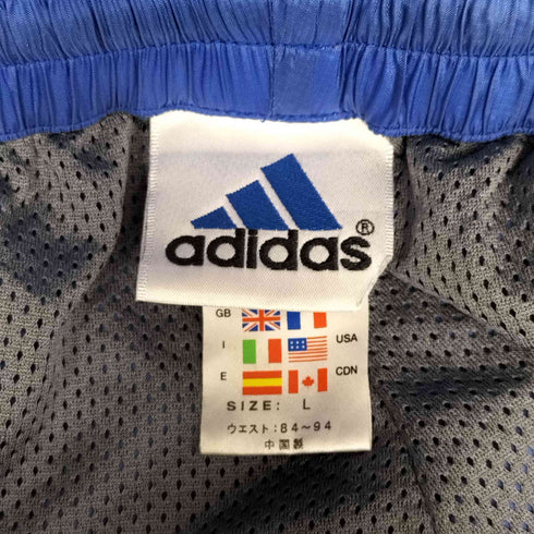 アディダス adidas 00S 銀タグ 裏地メッシュ パフォーマンス ロゴ 刺繍 サイドライン ナイロン パンツ メンズ L