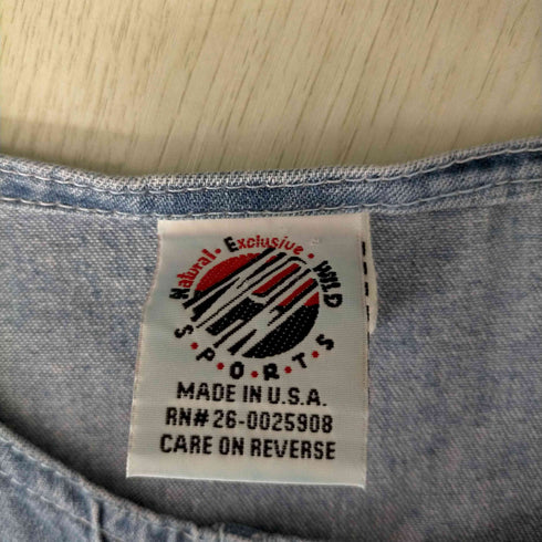 90S USA製 ノーカラーデニムワンピース レディース US:6