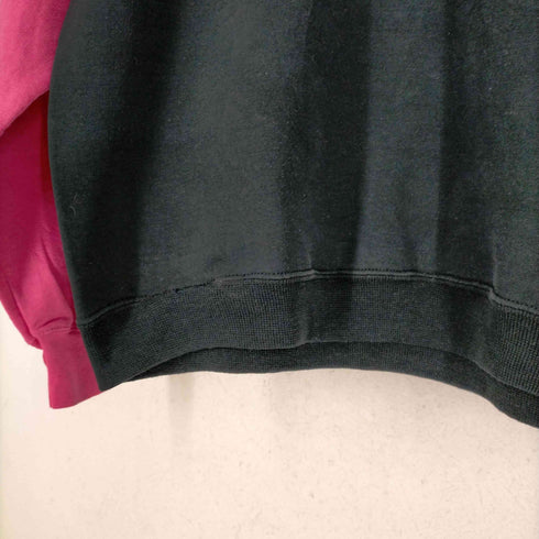企業ロゴ刺繍アーム切替クルーネックスウェット メンズ