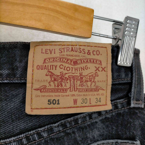 リーバイス Levis 501-0660 USA製 後染め ボタンフライブラックデニム メンズ W30