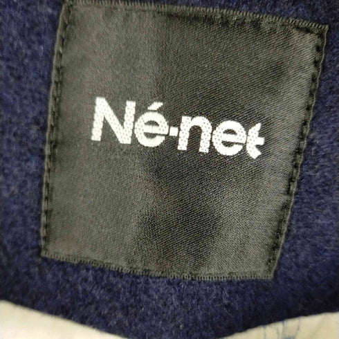 ネネット Ne-net ノーカラーウールコート ボーダー レディース JPN:2