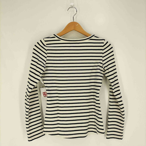 バーバリーロンドンブルーレーベル BURBERRY LONDON BLUE LABEL ロゴ刺繍 ボーダーUネックTシャツ レディース JPN:38