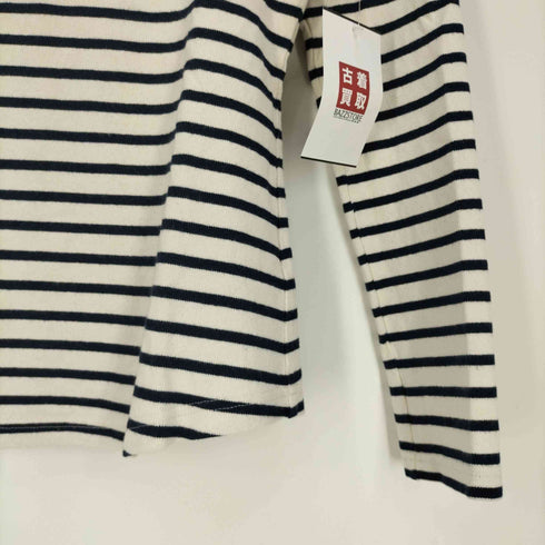 バーバリーロンドンブルーレーベル BURBERRY LONDON BLUE LABEL ロゴ刺繍 ボーダーUネックTシャツ レディース JPN:38