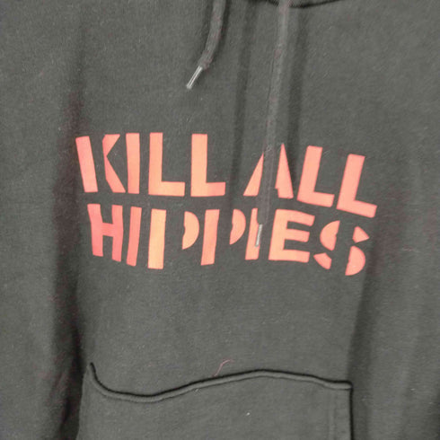 シュート SHOOT 00S KILL ALL HIPPIES プリントフーディ― メンズ import:M