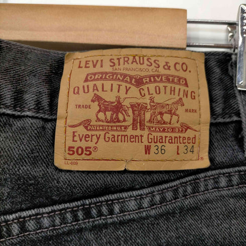 リーバイス Levis 00S USA製 ボタン裏512刻印 505 後染めブラックデニムパンツ メンズ W36 L34