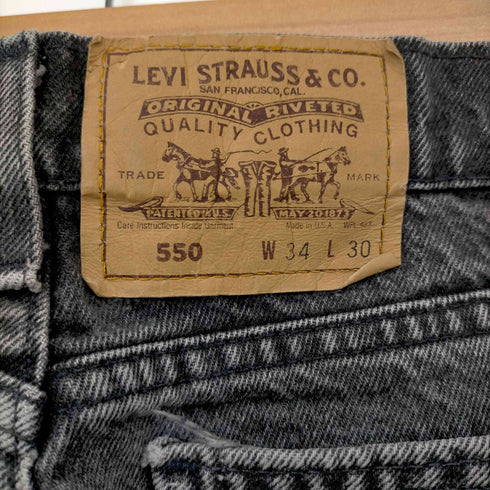 リーバイス Levis 90S 505 オレンジタブ 93年製 08月 USA製 ボタン裏522刻印 後染めブラックデニムパンツ メンズ W34 L30