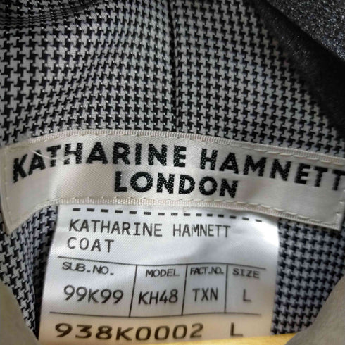 キャサリンハムネットロンドン KATHARINE HAMNETT LONDON ガンパッチ裏地千鳥格子ステンカラーコート メンズ import:L