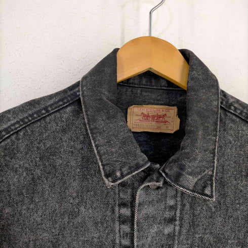 リーバイス Levis 90S USA製 ボタン裏刻印527 70507 0253 アシッドウォッシュ ブラックデニム トラッカー ジャケット メンズ import:M