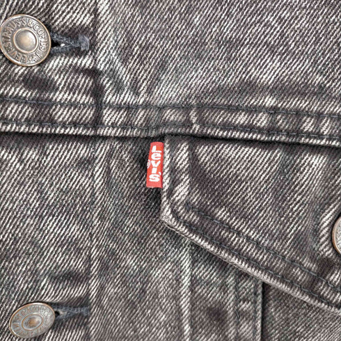 リーバイス Levis 90S USA製 ボタン裏刻印527 70507 0253 アシッドウォッシュ ブラックデニム トラッカー ジャケット メンズ import:M