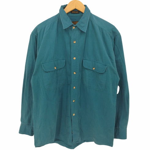 エディーバウアー Eddie Bauer 黒タグ Rufton Twill ダブルポケット コットン シャツ メンズ import:M