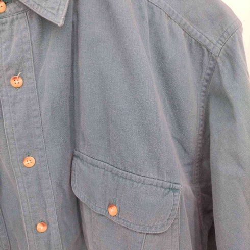 エディーバウアー Eddie Bauer 黒タグ Rufton Twill ダブルポケット コットン シャツ メンズ import:M