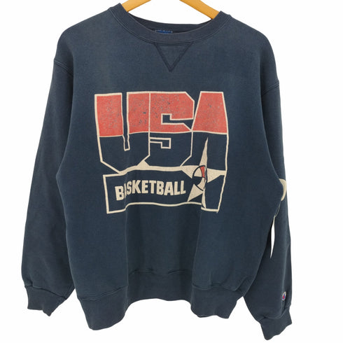 チャンピオン Champion 90s USA製 前V USA BASKETBALL スウェット メンズ JPN:XL