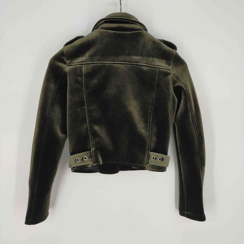 ベルシュカ BERSHKA ベロア長ライダースジャケット レディース import:XS