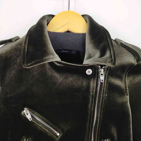 ベルシュカ BERSHKA ベロア長ライダースジャケット レディース import:XS