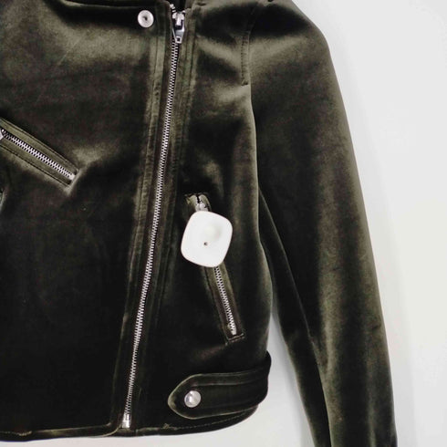 ベルシュカ BERSHKA ベロア長ライダースジャケット レディース import:XS