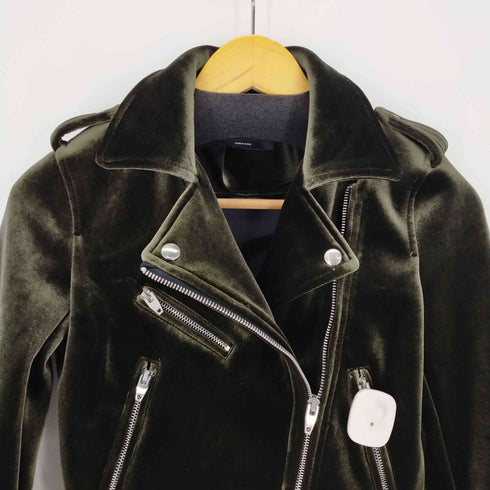 ベルシュカ BERSHKA ベロア長ライダースジャケット レディース import:XS