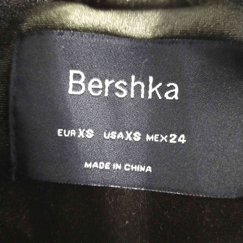 ベルシュカ BERSHKA ベロア長ライダースジャケット レディース import:XS