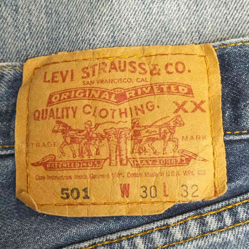 リーバイス Levis 90S USA製 501 ボタン裏553刻印 ボタンフライ デニム パンツ 脇割 99年製 メンズ W30 L32