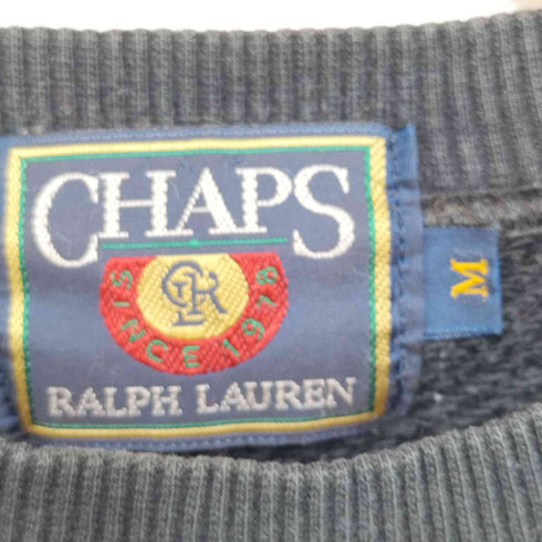 チャップスラルフローレン CHAPS RALPH LAUREN 80-90s ロゴ刺繍 クルーネックスウェット メンズ import:M