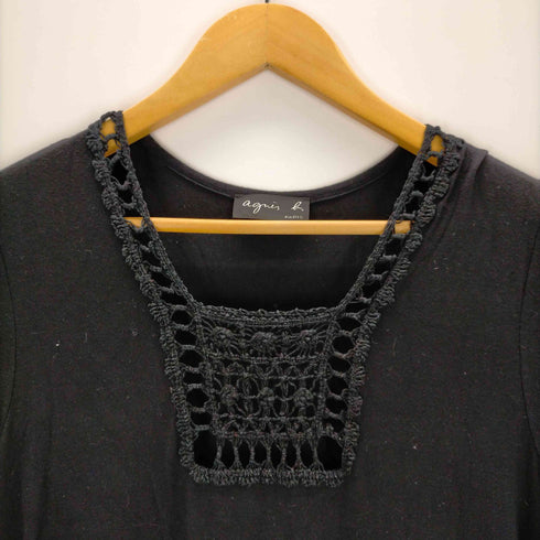 アニエスベー agnes b. フロントメッシュ ワンピース レディース