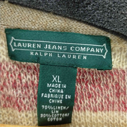 ローレンラルフローレン LAUREN RALPH LAUREN コットンリネンボーダーカットソー レディース JPN:XL