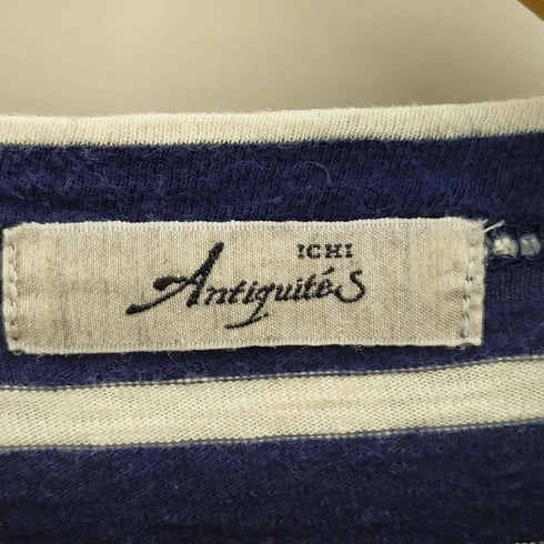 ICHI Antiquites ボーダー クルーネックロングスリーブ ワンピース レディース