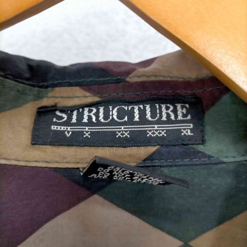 ストラクチャー STRUCTURE アーガイル柄マルチカラーシルクシャツ メンズ JPN:XL