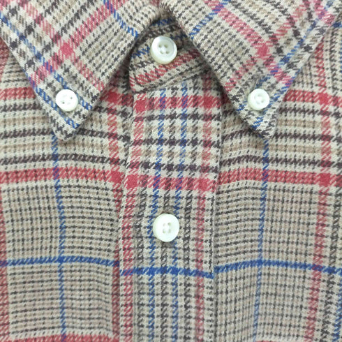 ランズエンド LANDS END エルボーパッチ チェック ネルシャツ メンズ import:M