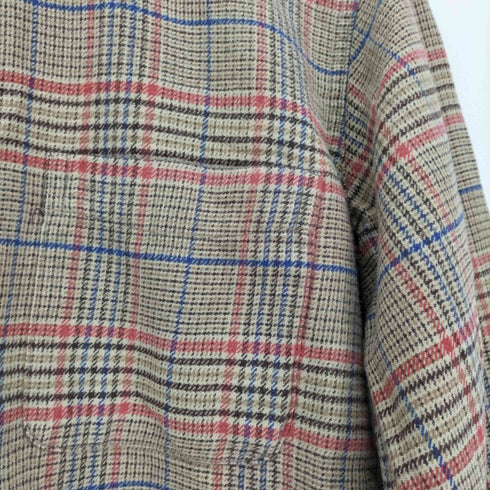 ランズエンド LANDS END エルボーパッチ チェック ネルシャツ メンズ import:M
