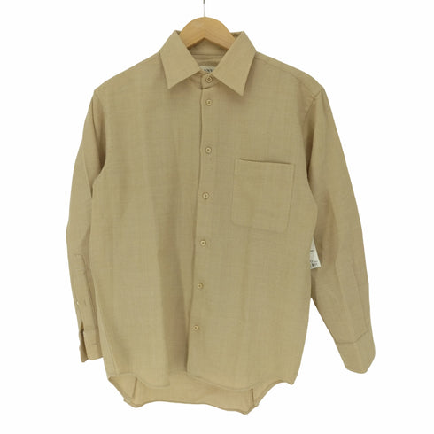 ランバン LANVIN カシミヤ 混 ウール レギュラーカラー L/S シャツ メンズ import:M