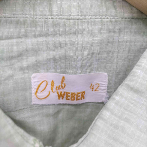 CLUB WEBER 60-70S 袖 ダブルカフス レギュラーカラー グランパシャツ シェルボタン メンズ 42
