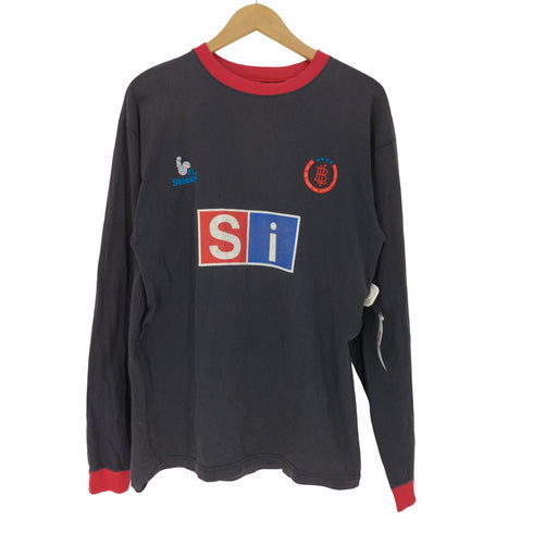 ステューシー Stussy 90S USA製 21trn エンブレム フロッキー プリント トリム L/S Tシャツ メンズ import:L