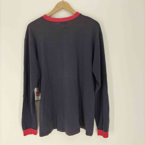 ステューシー Stussy 90S USA製 21trn エンブレム フロッキー プリント トリム L/S Tシャツ メンズ import:L