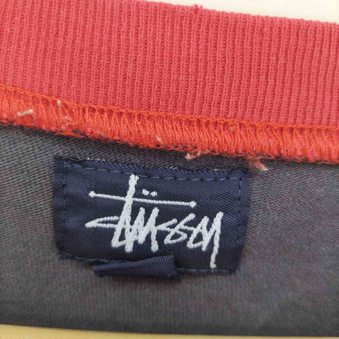 ステューシー Stussy 90S USA製 21trn エンブレム フロッキー プリント トリム L/S Tシャツ メンズ import:L