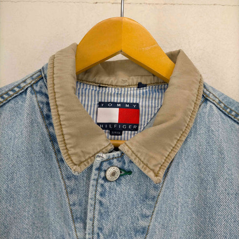 トミーヒルフィガー TOMMY HILFIGER 90s 刺繍ロゴデニムジャケット メンズ