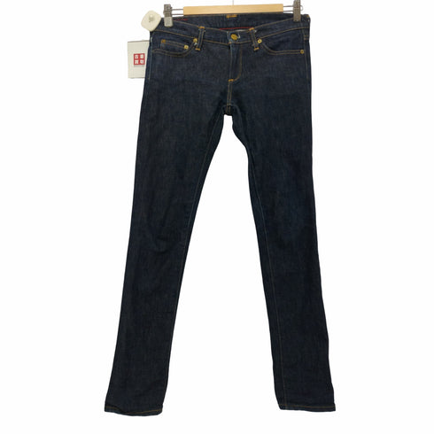 ブラックミーンズ BLACKMEANS Hiroshima denim ジップアップスリムデニム 濃紺 内股シングル レディース W25