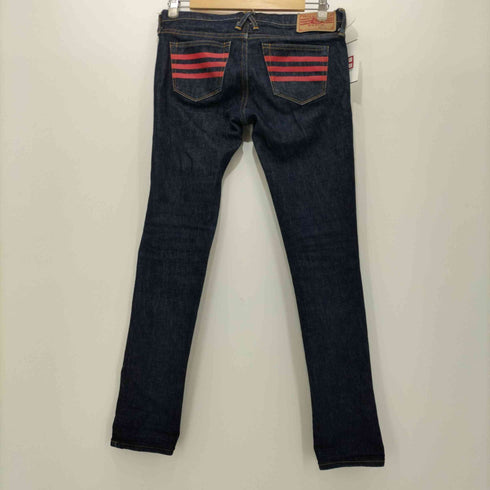 ブラックミーンズ BLACKMEANS Hiroshima denim ジップアップスリムデニム 濃紺 内股シングル レディース W25