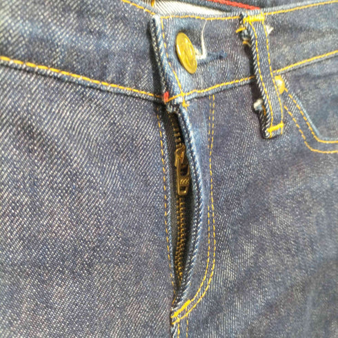 ブラックミーンズ BLACKMEANS Hiroshima denim ジップアップスリムデニム 濃紺 内股シングル レディース W25