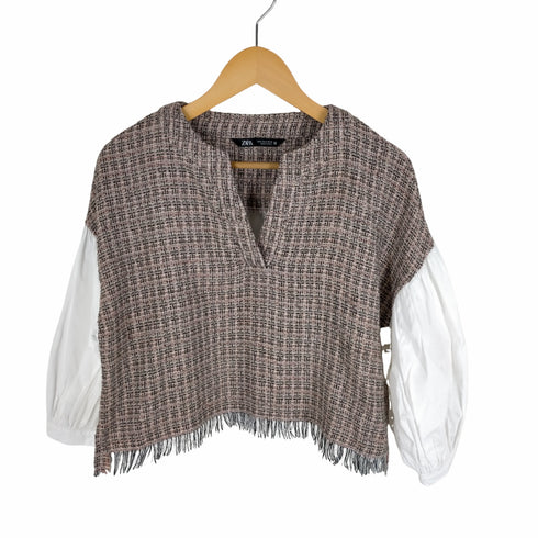 ザラ ZARA コントラステクスチャートップス レディース import:S
