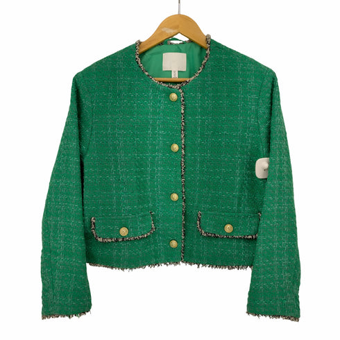 エイチアンドエム H&M グリーンツイードジャケット メンズ JPN:L