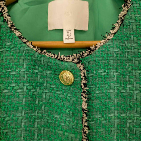 エイチアンドエム H&M グリーンツイードジャケット メンズ JPN:L