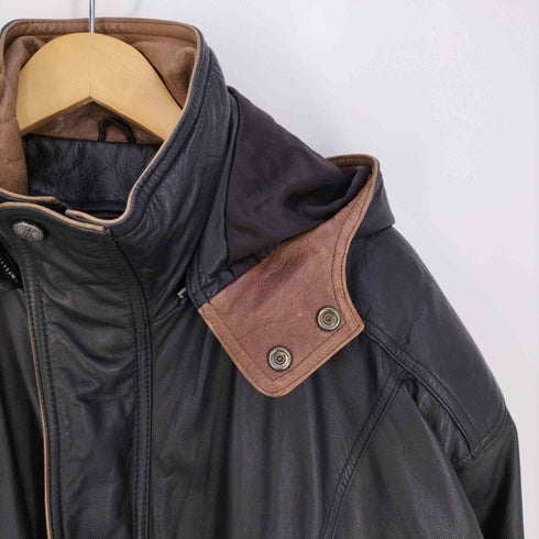 ウィルソン WILSONS LEATHER Thinsulate リアルレザーフーデッドジャケット メンズ import:L